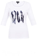 Navy and Silver Paint Strokes Top