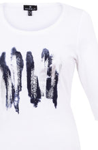 Navy and Silver Paint Strokes Top