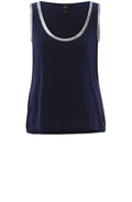 Navy and Silver Shimmer Vest Top