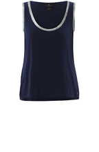 Navy and Silver Shimmer Vest Top