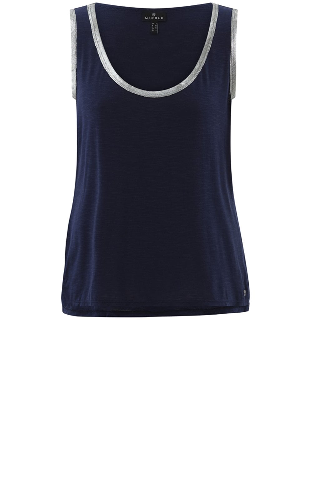 Navy and Silver Shimmer Vest Top