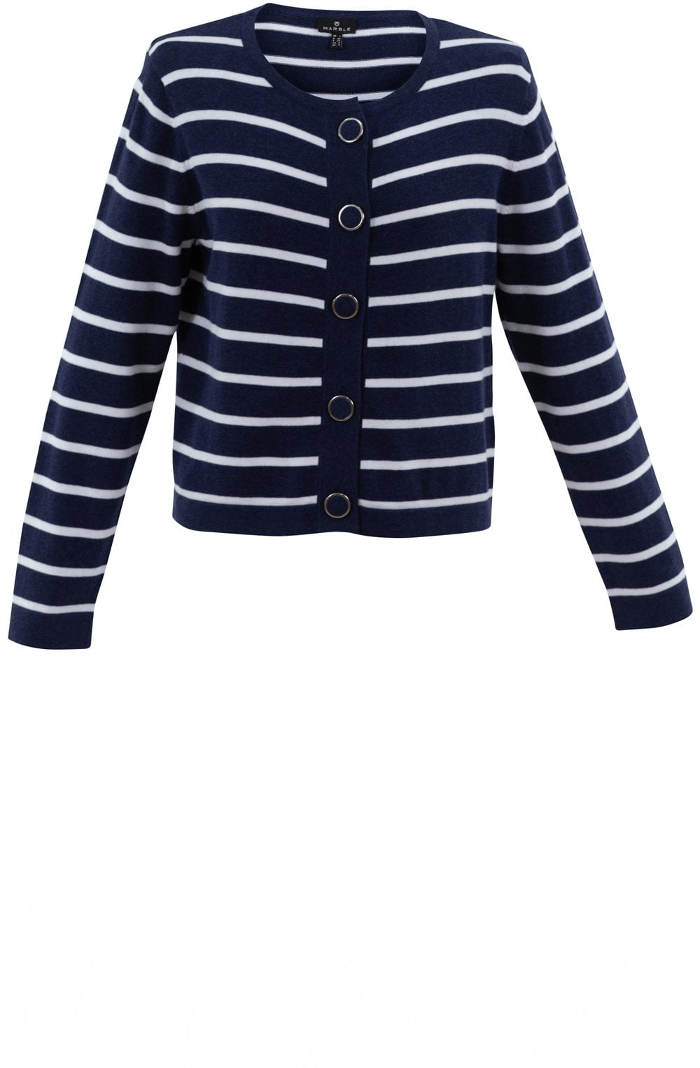 Navy and White Box Cardigan