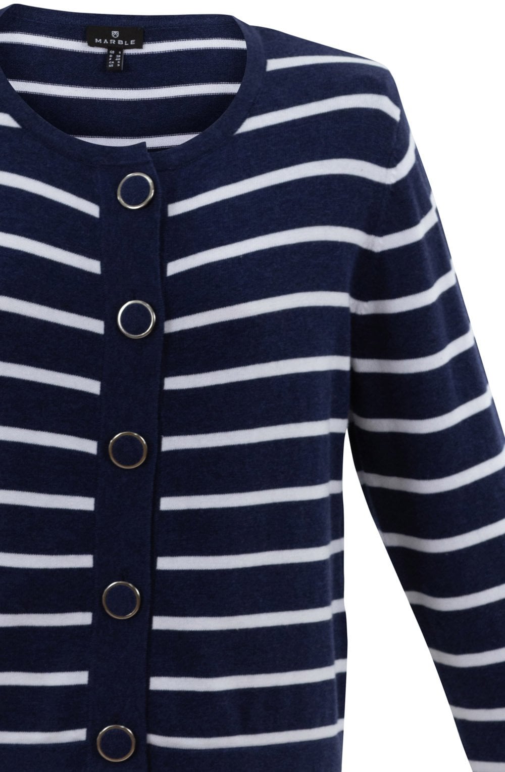 Navy and White Box Cardigan
