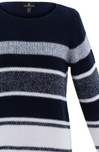 Navy and White Distorted Stripe Jumper