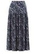 Navy and White Jersey Skirt