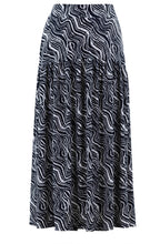 Navy and White Jersey Skirt