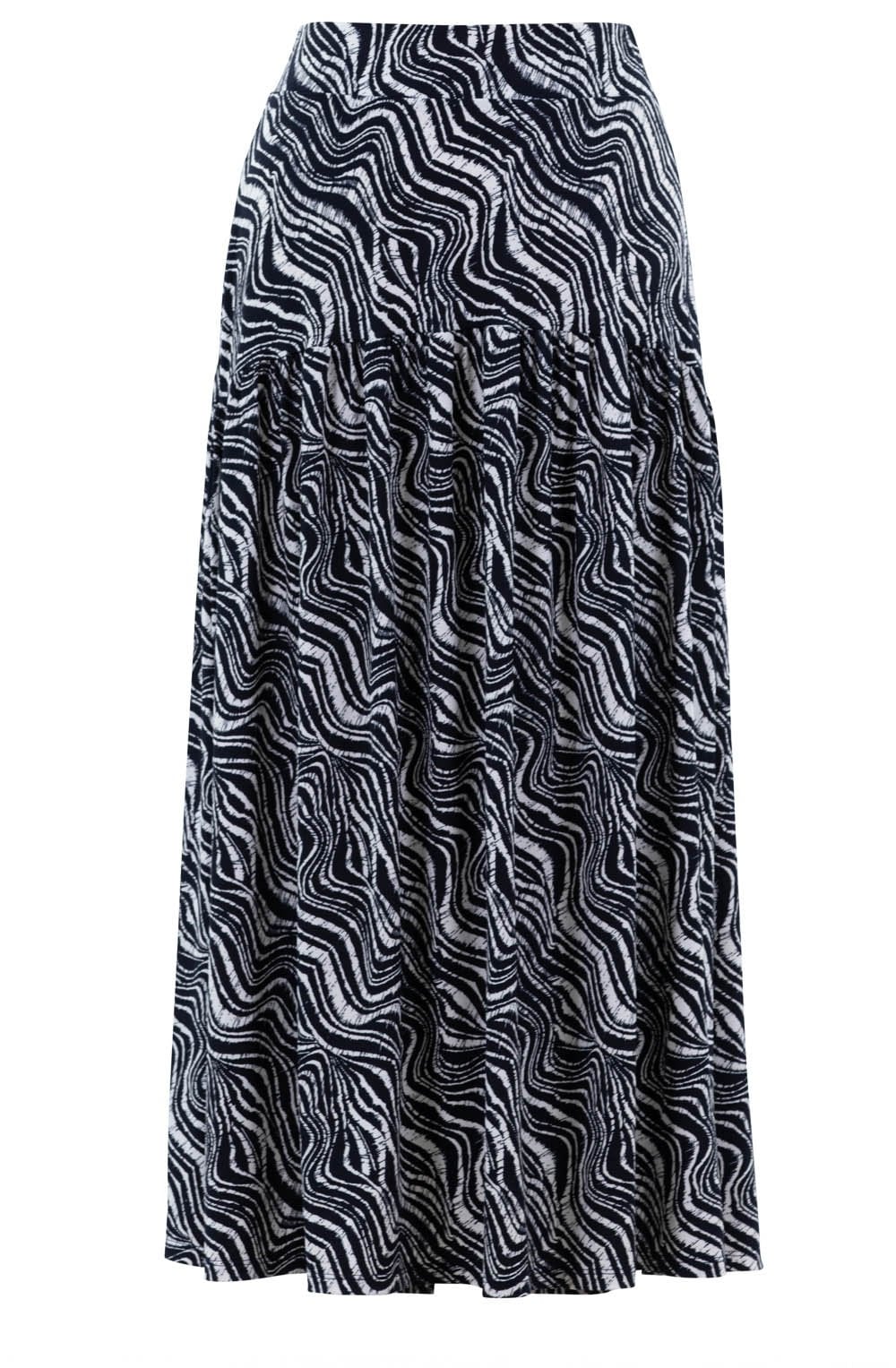 Navy and White Jersey Skirt