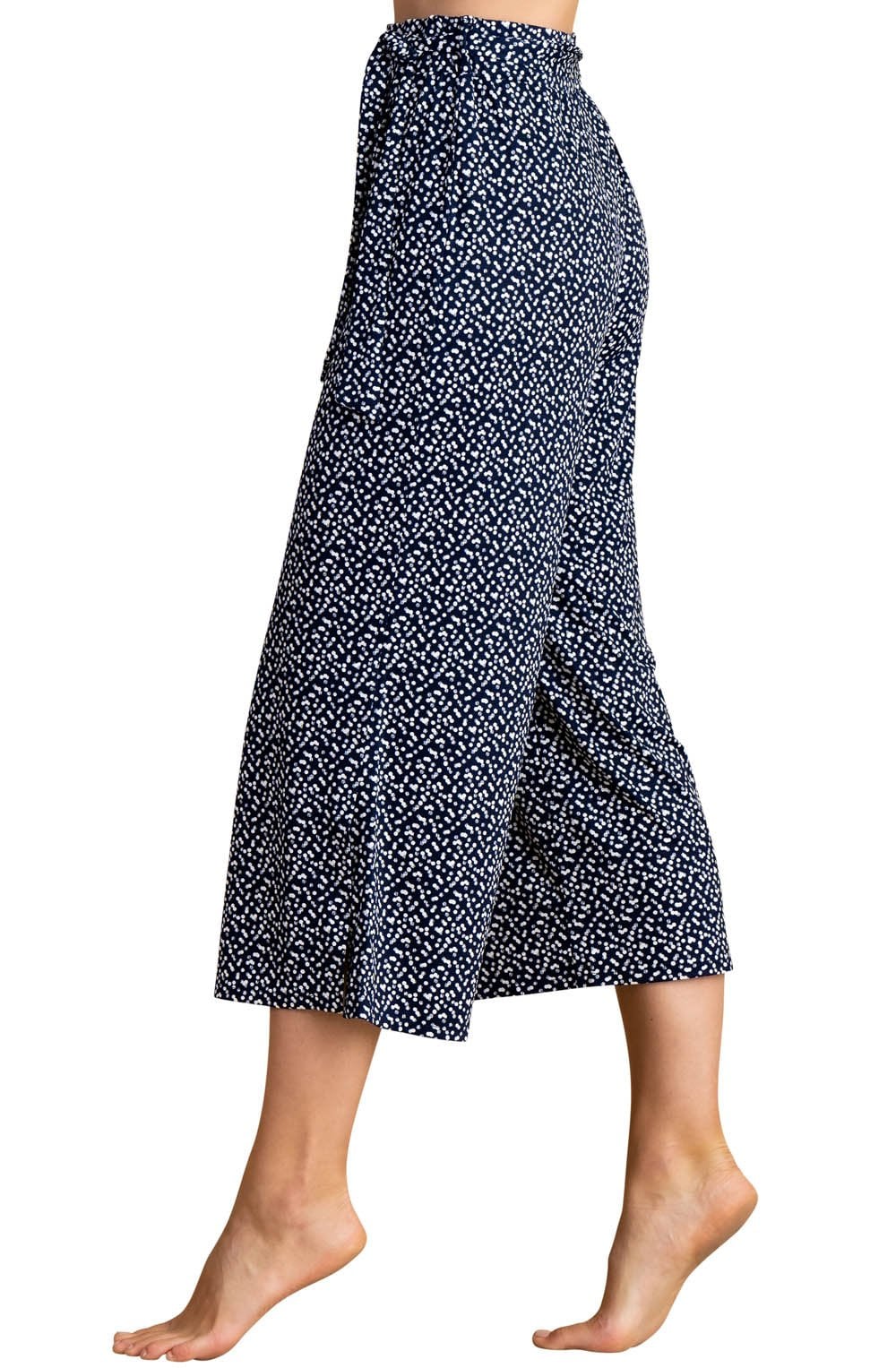Navy and White Polka Dot Patterned Culottes