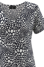 Navy and White Spotted Jersey Shift Dress