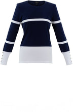 Navy and White Striped Fitted Sweater