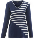 Marble Navy and White Striped Jumper