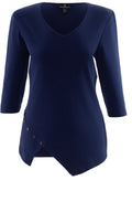 Navy Asymmetric Hem T Shirt