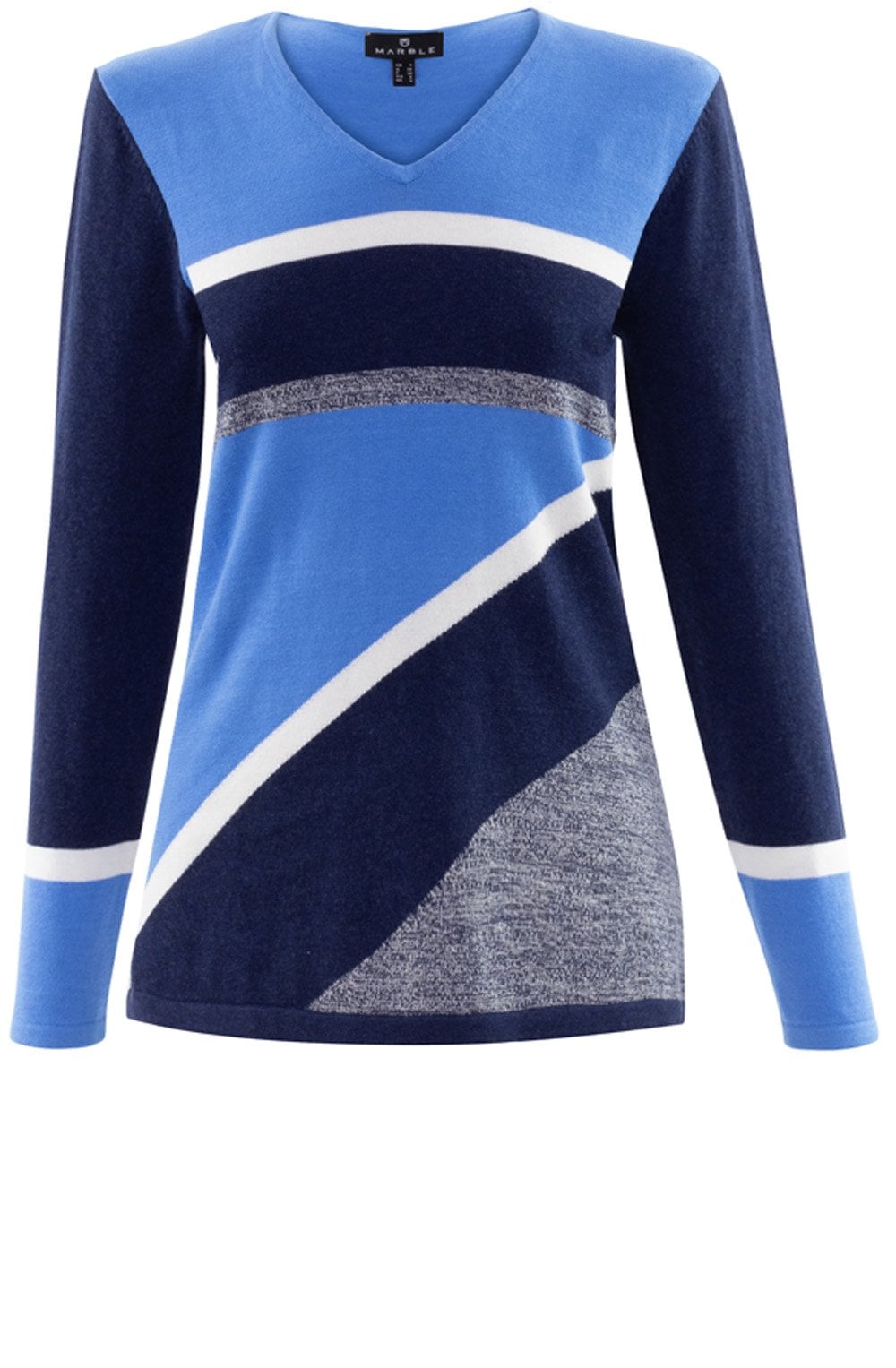 Navy & Blue Block Design Jumper