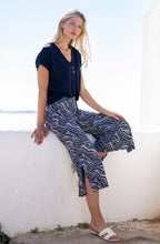 Navy Bold Print Jersey Culottes