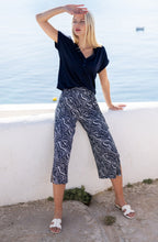 Navy Bold Print Jersey Culottes