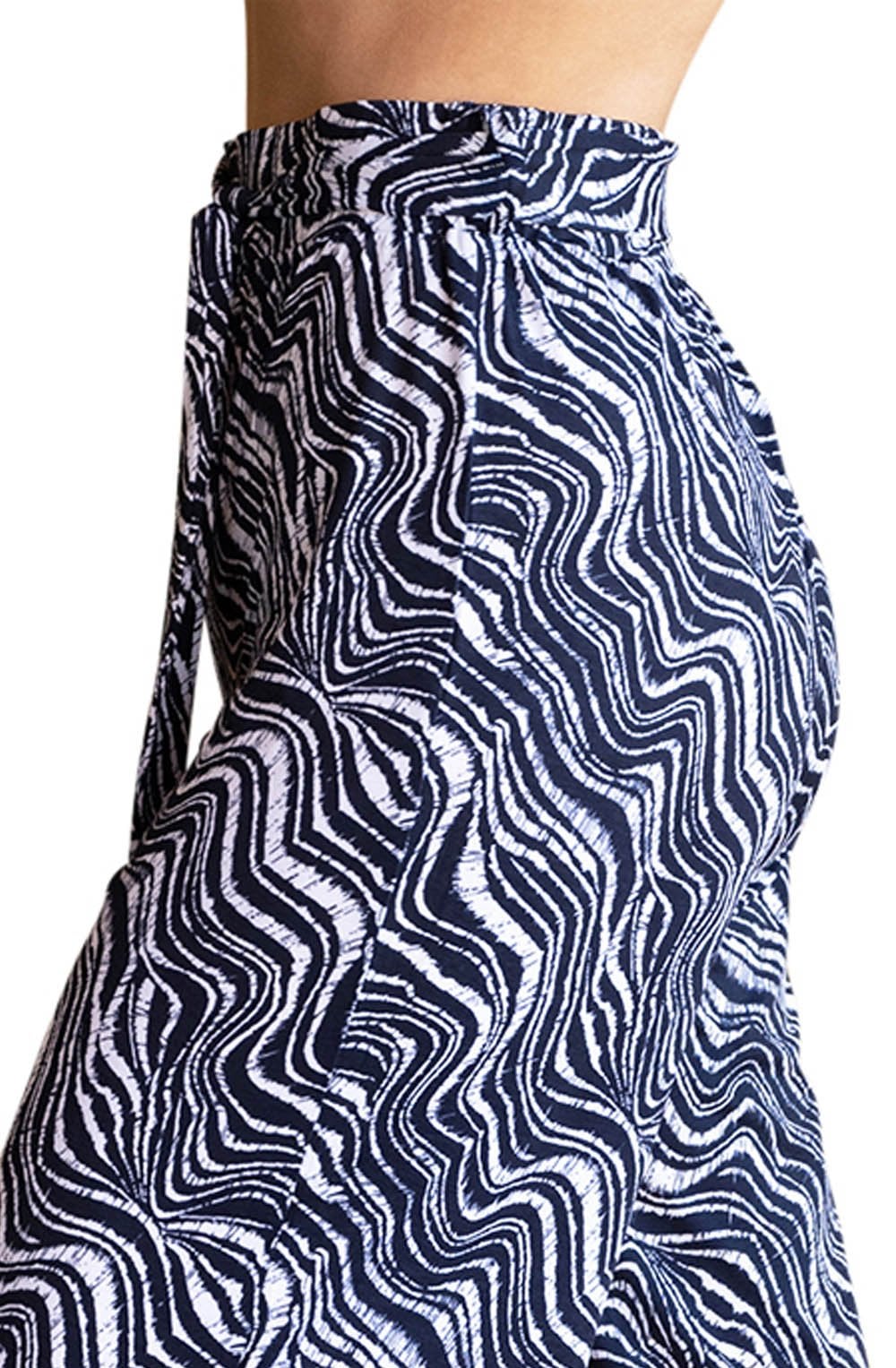 Navy Bold Print Jersey Culottes
