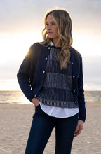 Navy Bomber Style Cardigan