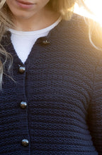 Navy Cotton Mix Chunky Knit Cardigan