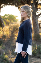 Navy Cotton Mix Chunky Knit Cardigan