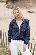 Navy Cropped Shower Resistant Jacket