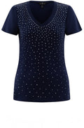 Navy Diamante Sparkle T shirt