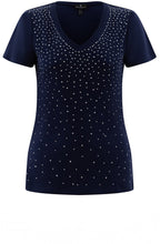 Navy Diamante Sparkle T shirt