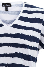 Navy Distorted Stripe T Shirt