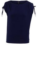 Navy Drawstring Shouldered Top