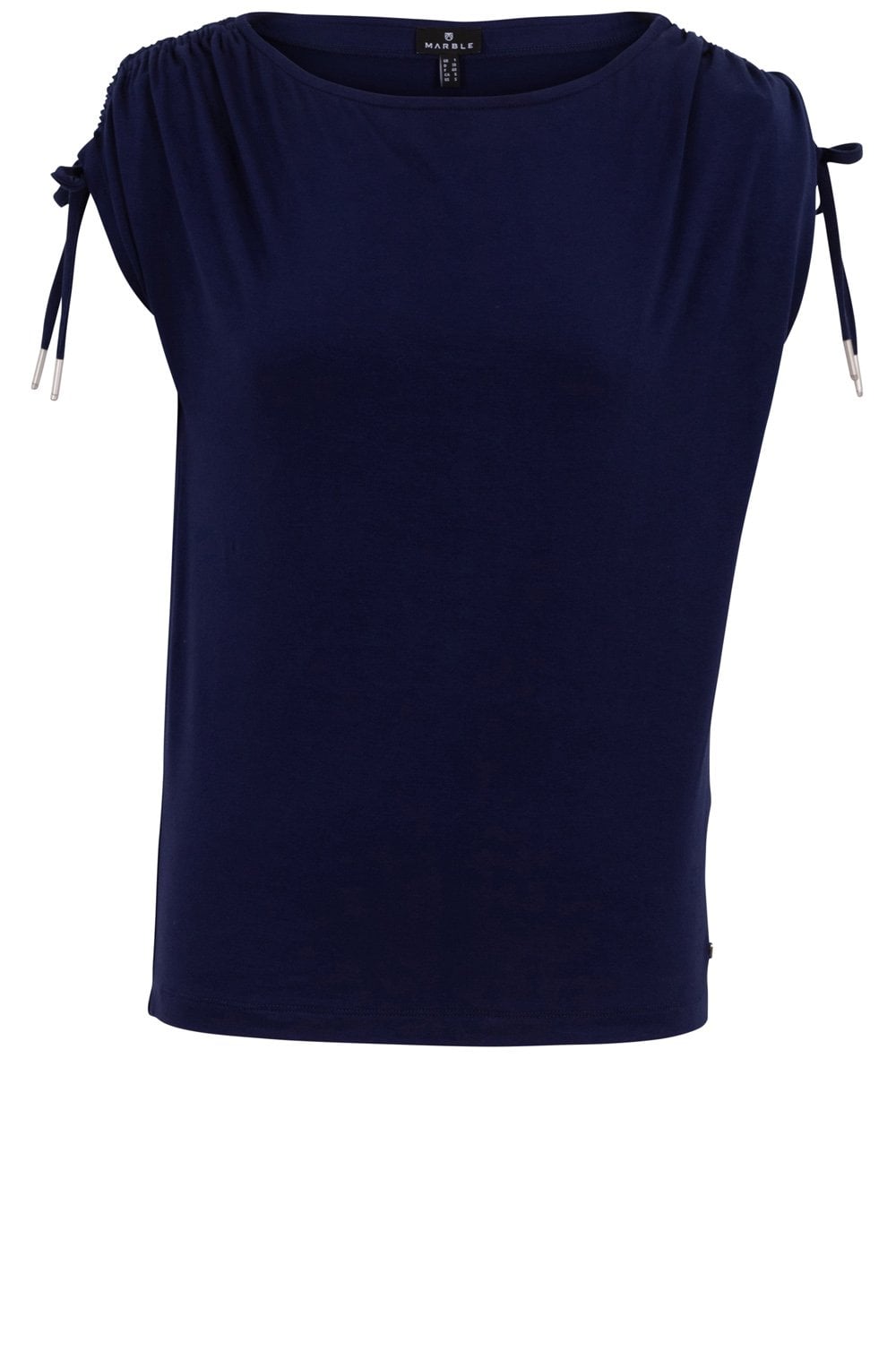Navy Drawstring Shouldered Top