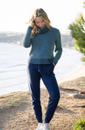 Navy Fine Knit Jogger Style Trouser
