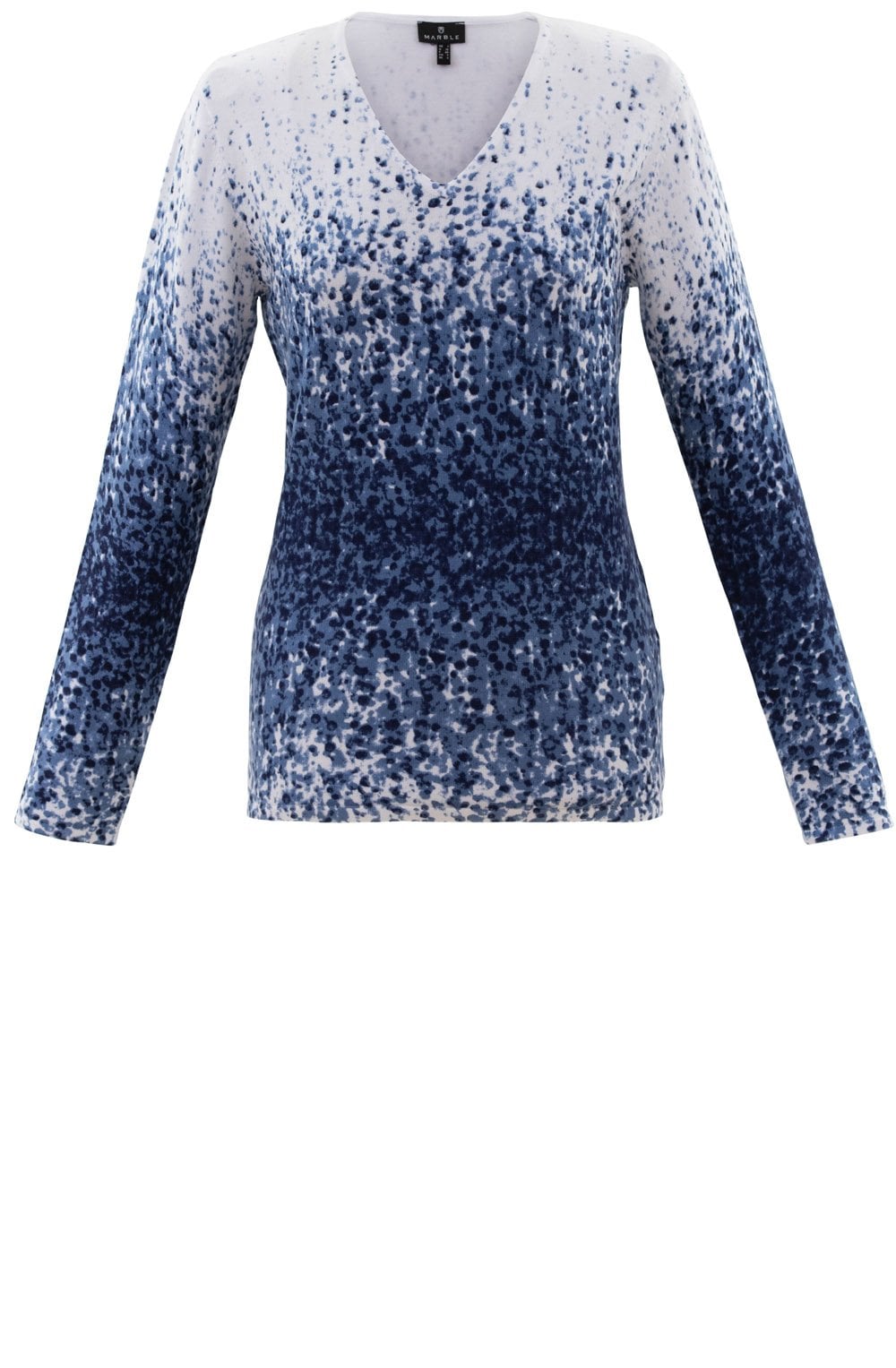 Navy Flecked V Neck Sweater