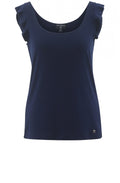Navy Frill Detailed Vest Top