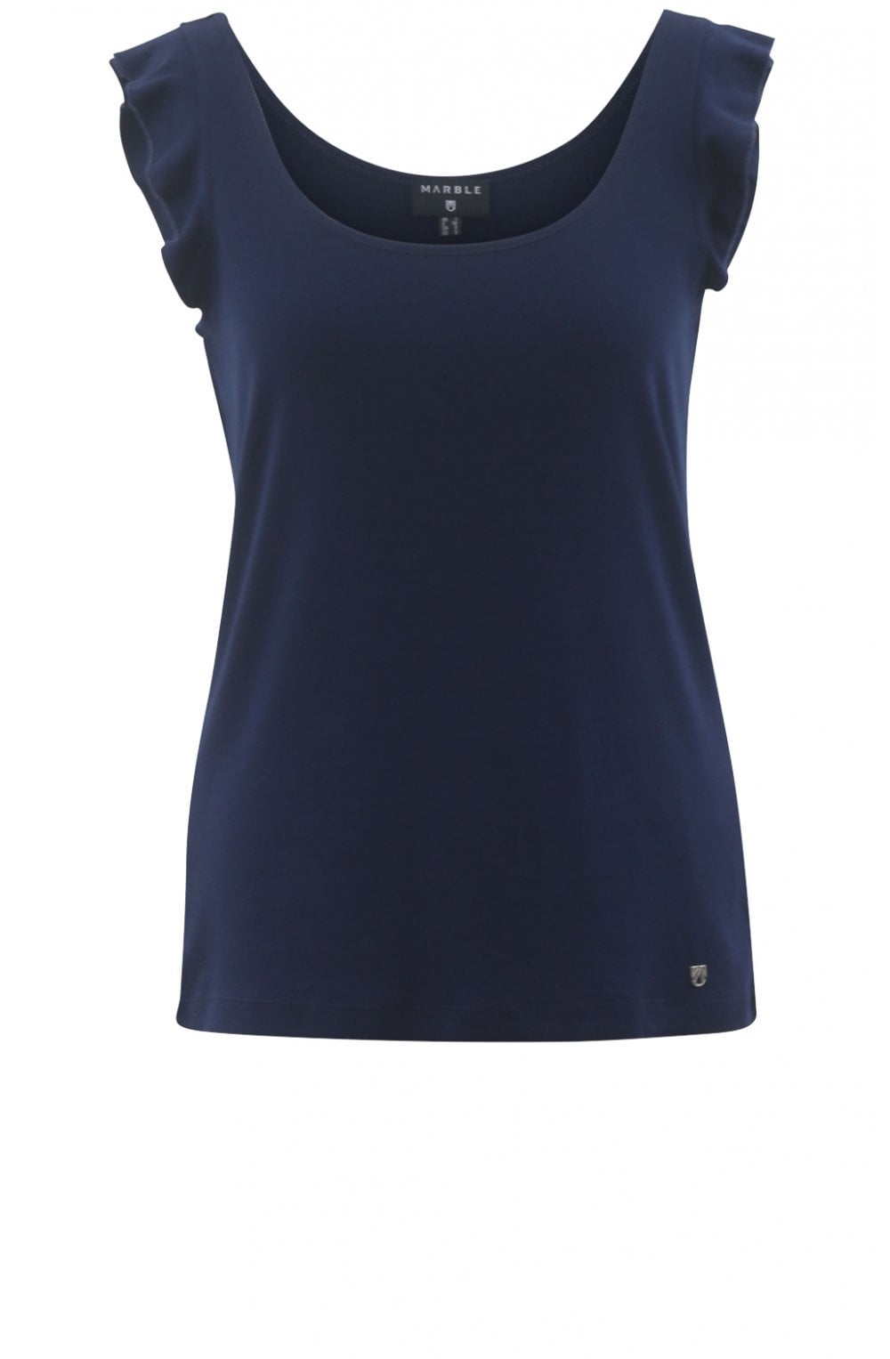 Navy Frill Detailed Vest Top