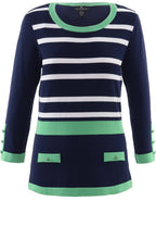 Navy & Green Stripe Jumper