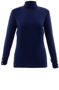 Navy Jersey Polo Neck