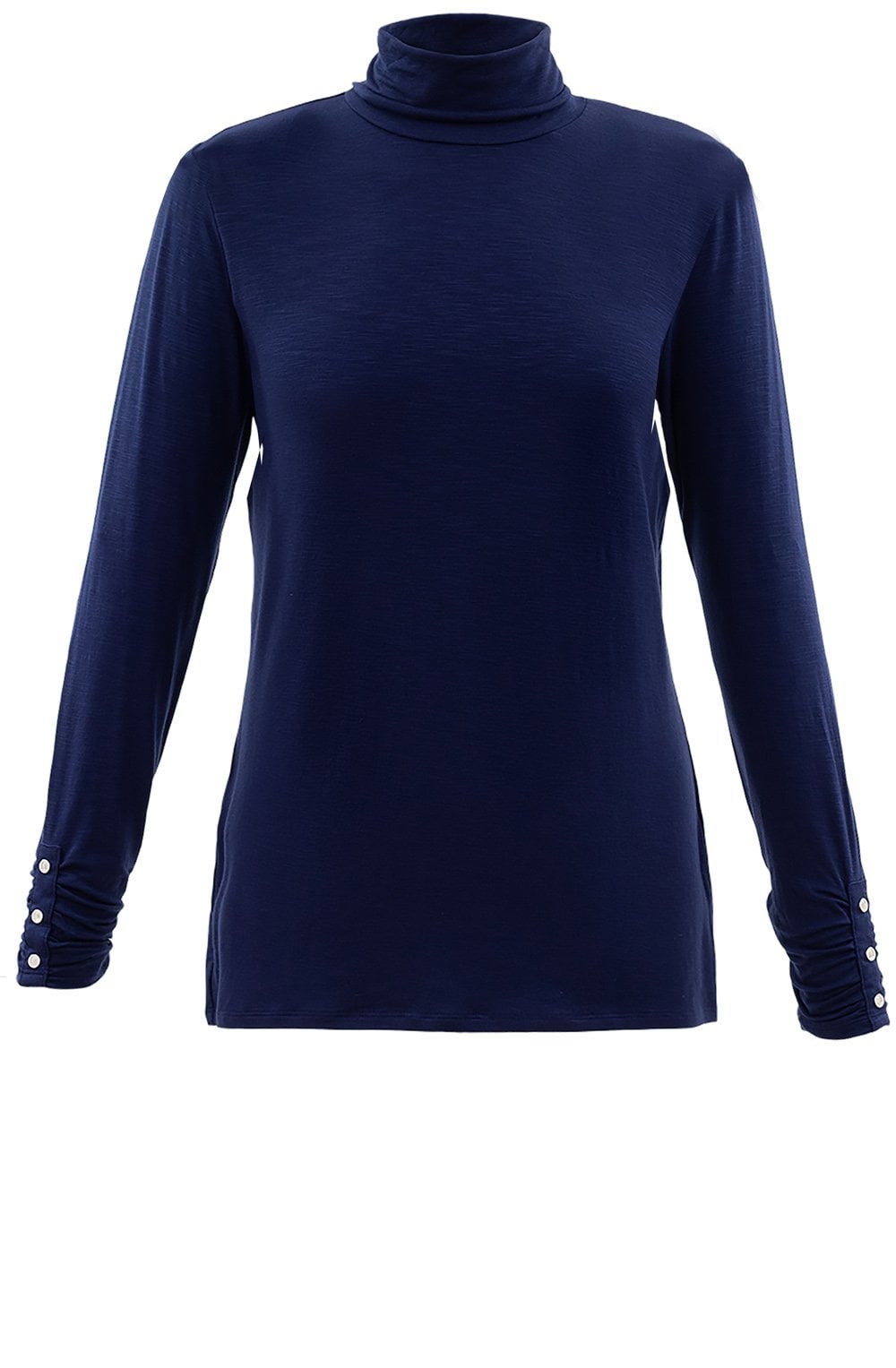 Navy Jersey Polo Neck