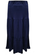 Navy Jersey Tiered Skirt