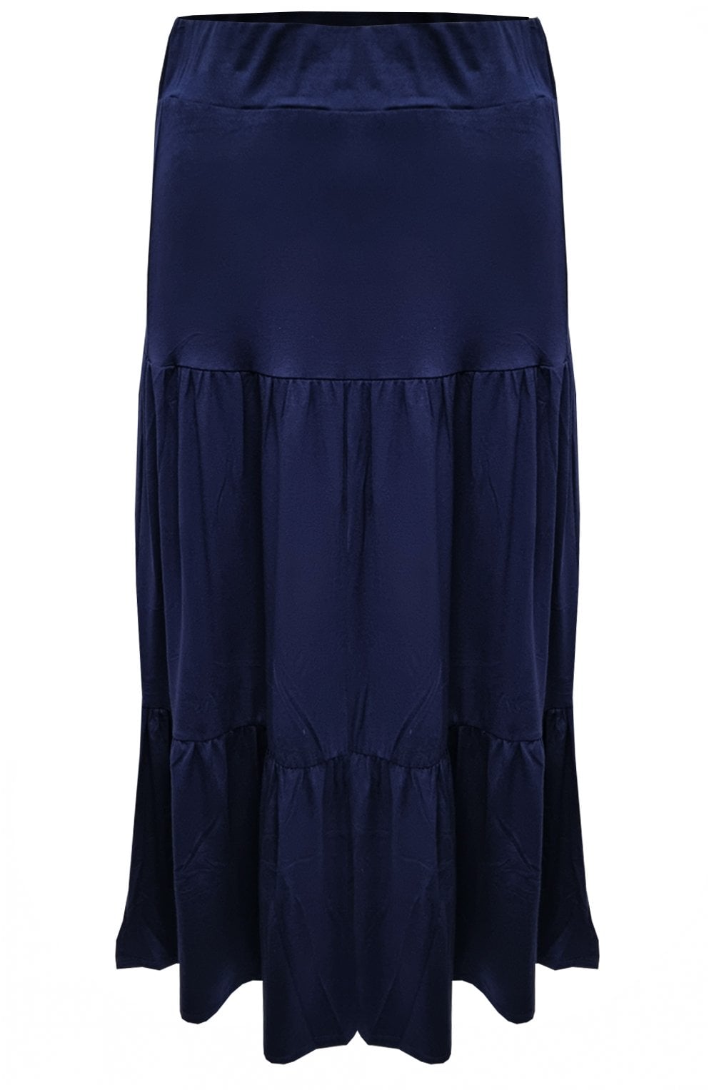 Navy Jersey Tiered Skirt