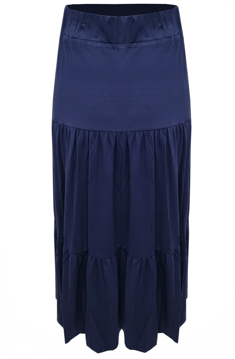 Navy Jersey Tiered Skirt
