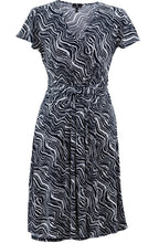Navy Knotted Waist Jersey Dress