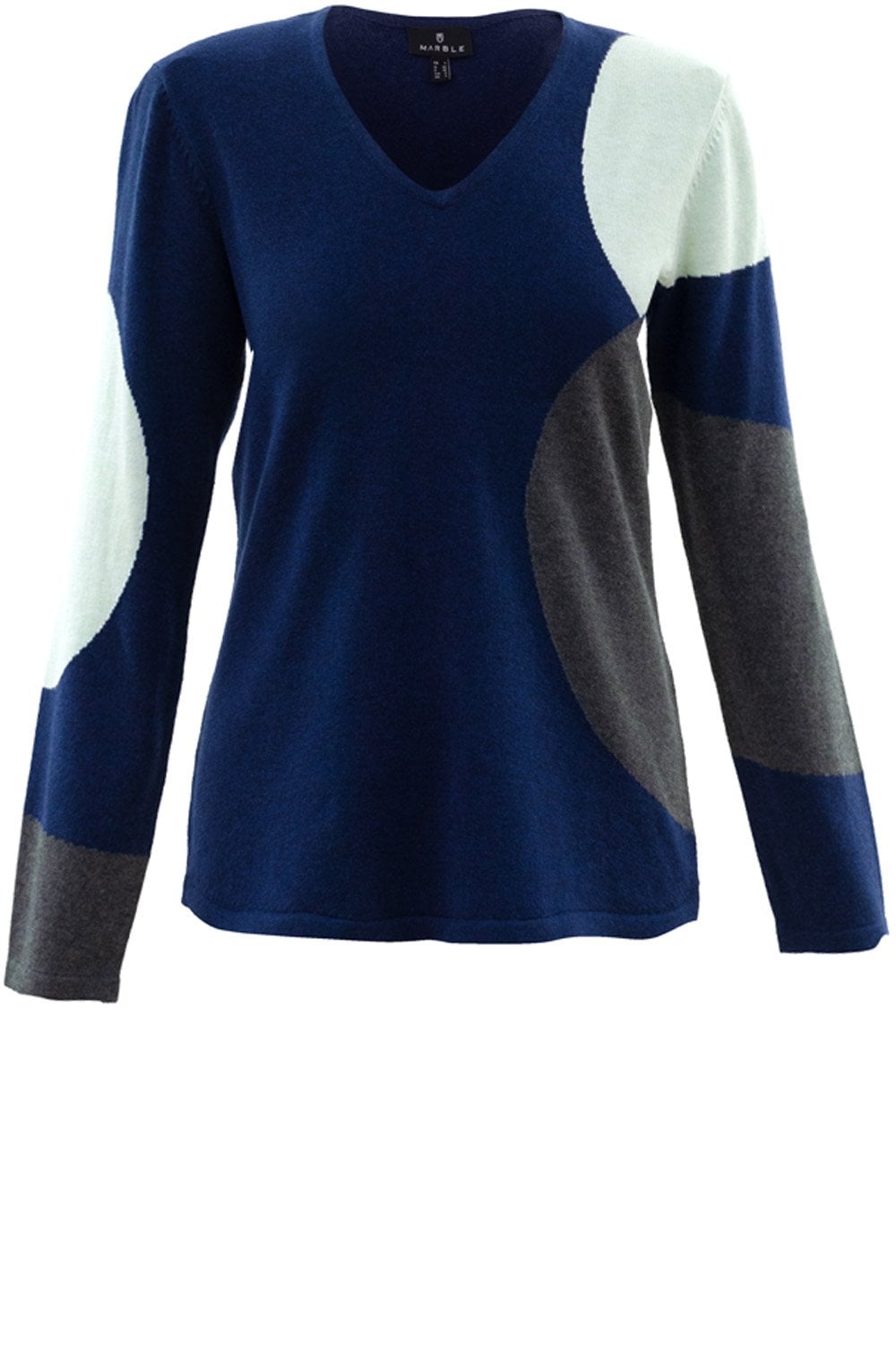 Navy & Mint Circular Design Jumper