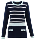 Navy & Mint Striped Jumper