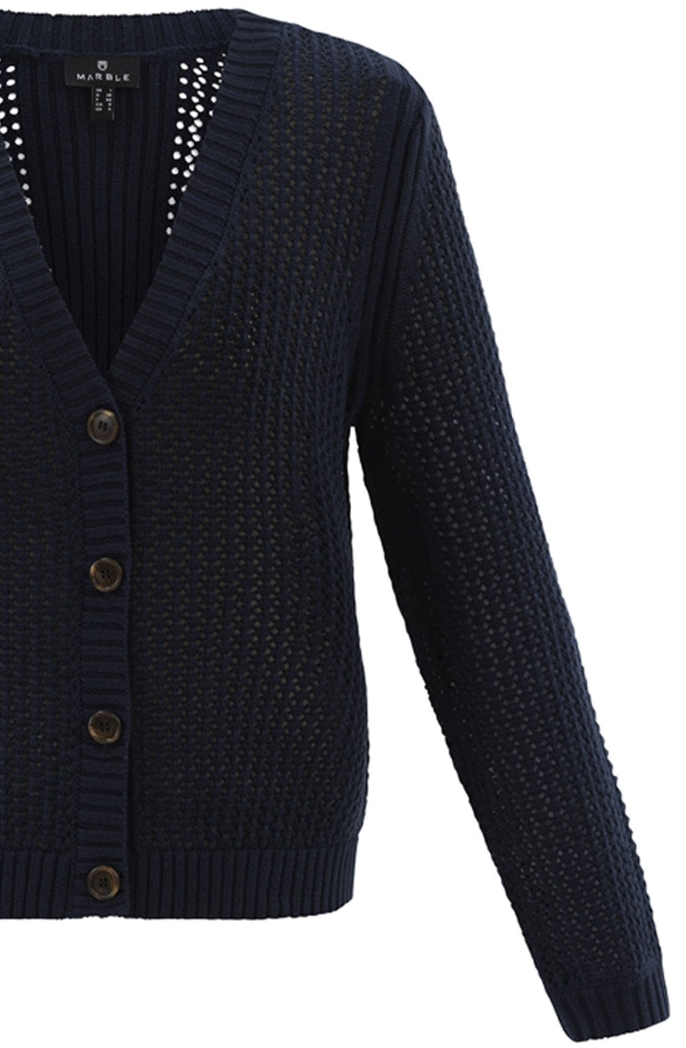 Navy Open Knit Caridgan