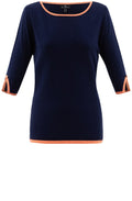 Navy Orange Trim Jumper
