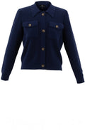 Navy Perforated Knit Cardigan
