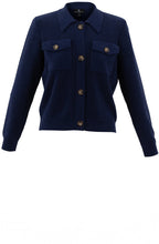 Navy Perforated Knit Cardigan