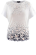 Navy & Pink Spot Design Top