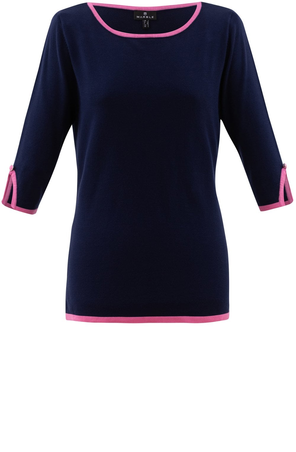 Navy Pink Trim Jumper