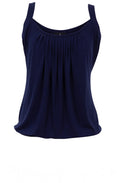 Navy Pleated Vest Top