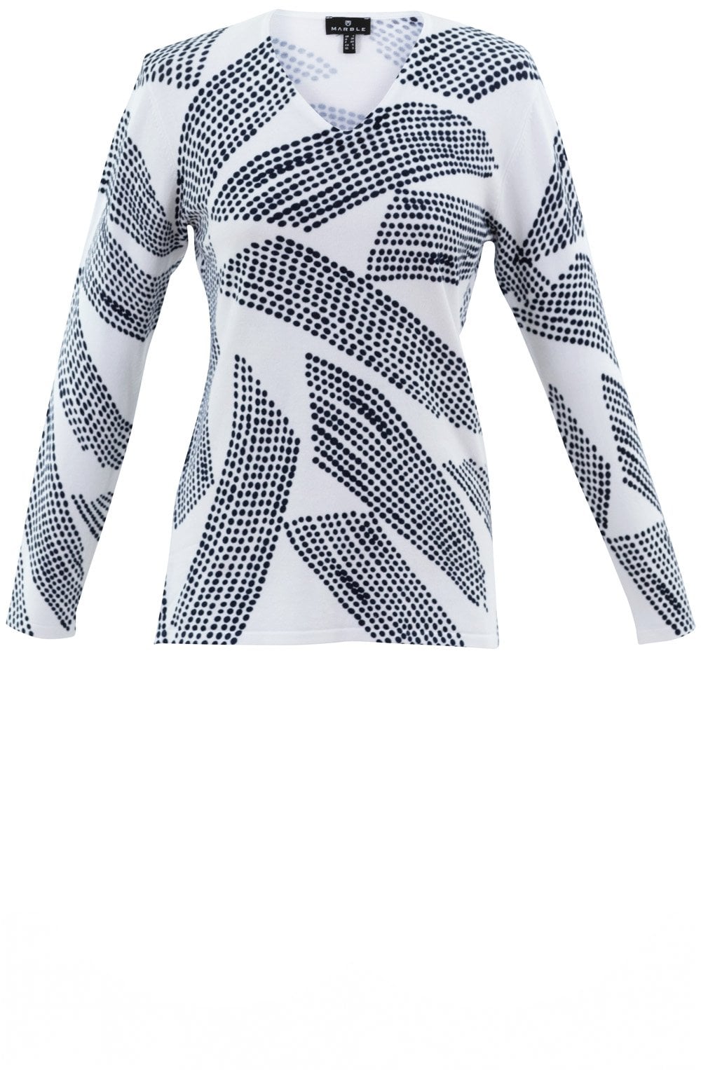 Navy Polka Dot Fine Knit Sweater